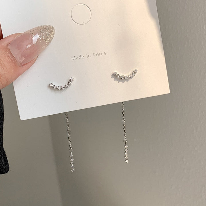 Fashionable rhinestone dangle earrings, a chic accessory and a great gift for her.