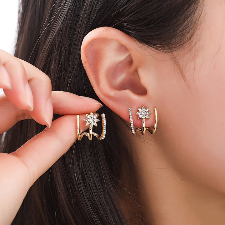 Gift for her: Elegant sparkling rhinestone dangle earrings, premium fashion jewelry.