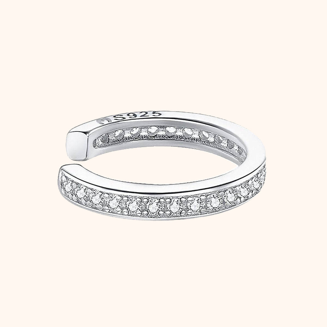 Sparkling rhinestone hoop earrings for women, perfect for elegant evening wear. Available in silver.