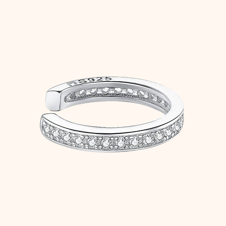 Sparkling rhinestone hoop earrings for women, perfect for elegant evening wear. Available in silver.