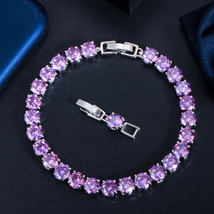 Women's sparkling crystal heart tennis bracelet, a beautiful and elegant gift for her.