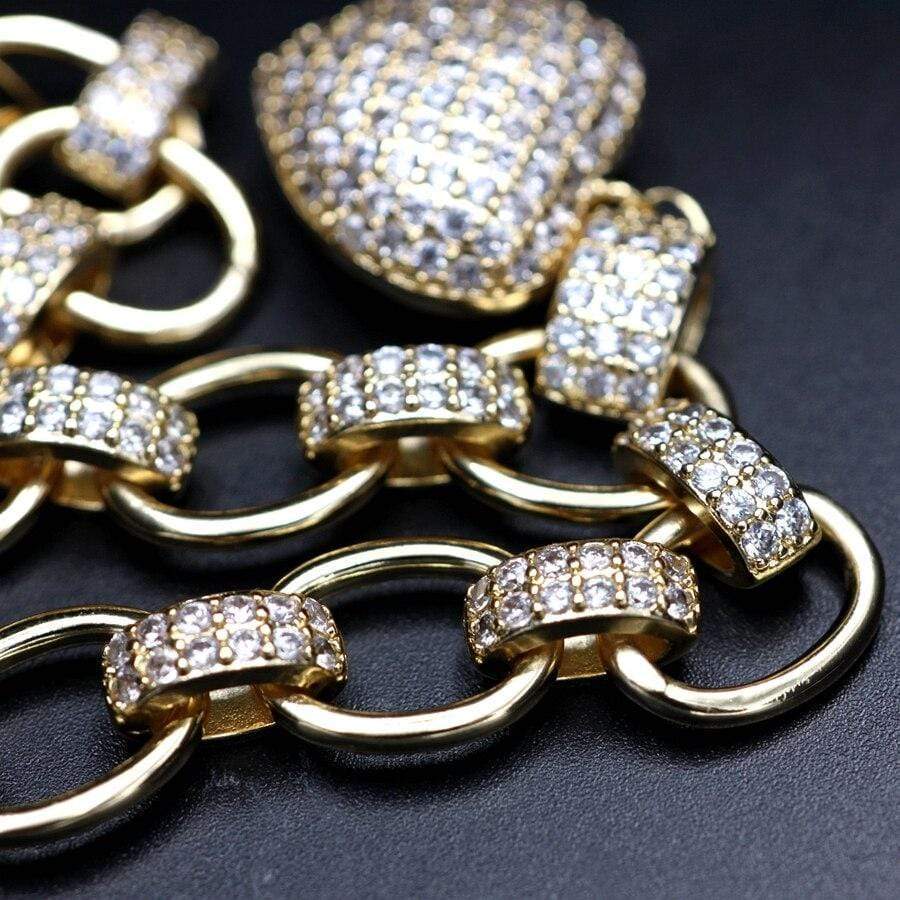 Complete women's zirconia necklace & bracelet set. Elegant and sparkling jewelry for women.