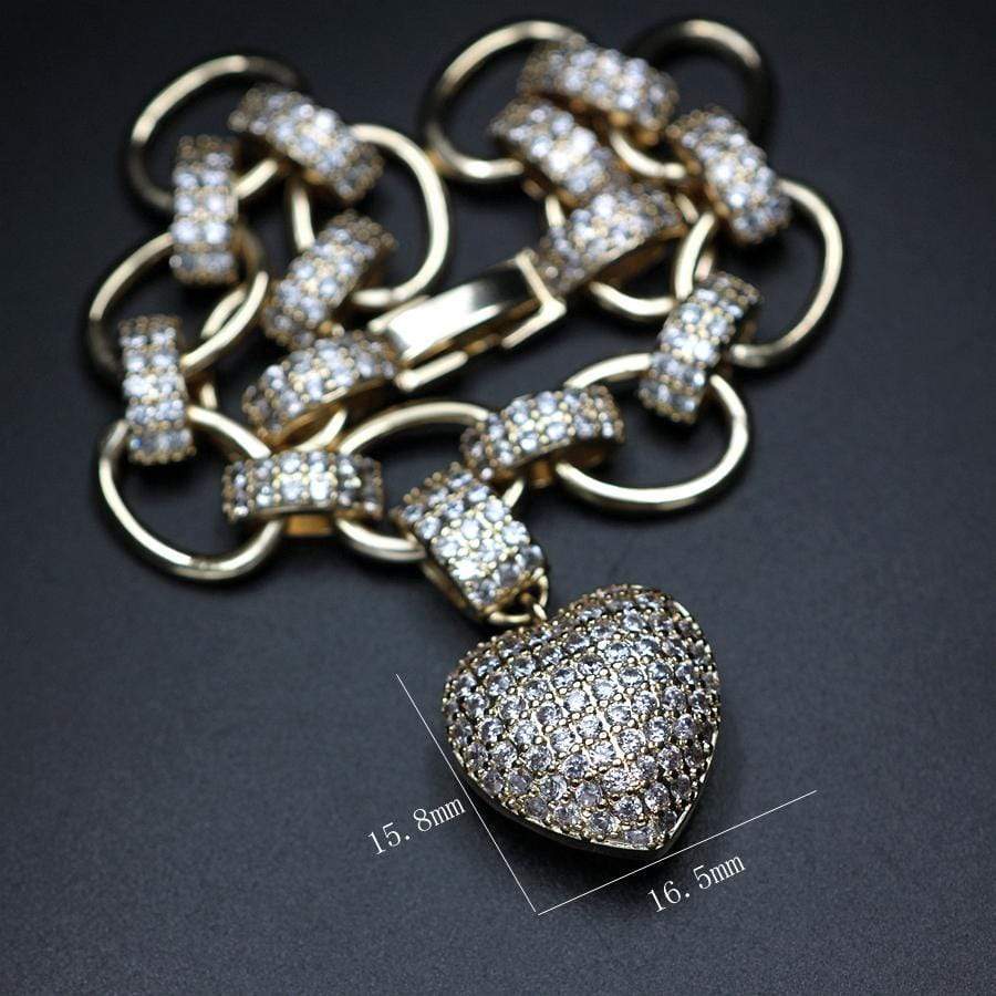 Gift-ready women's zirconia jewelry set. Sparkling necklace & bracelet for formal wear.