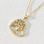 Heart-shaped White Zircon & Tree of Life