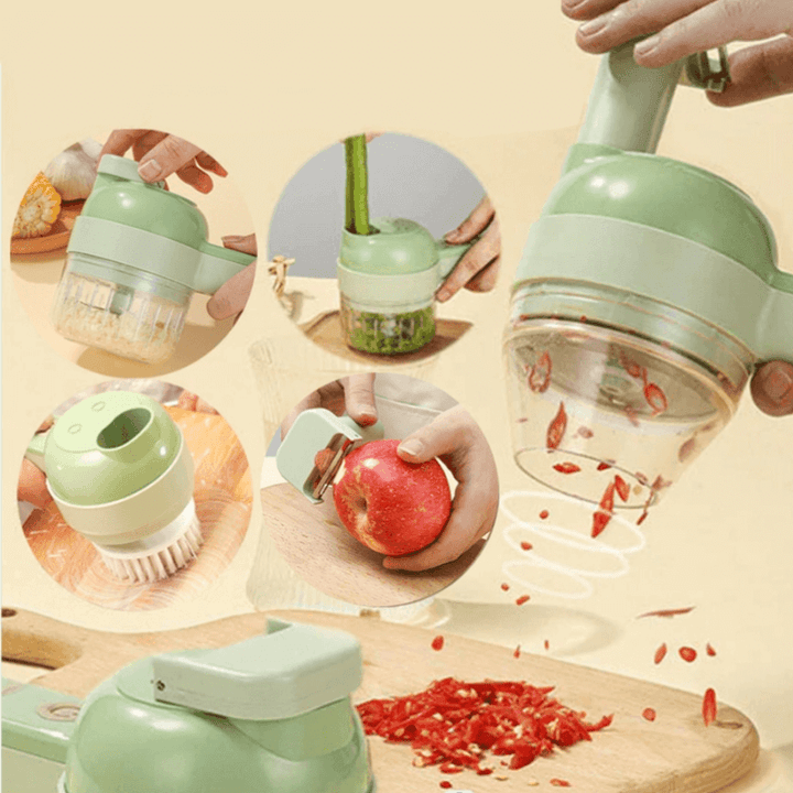 Electric SpeedChef food chopper & slicer tool, perfect for dicing, mincing, and slicing vegetables easily.