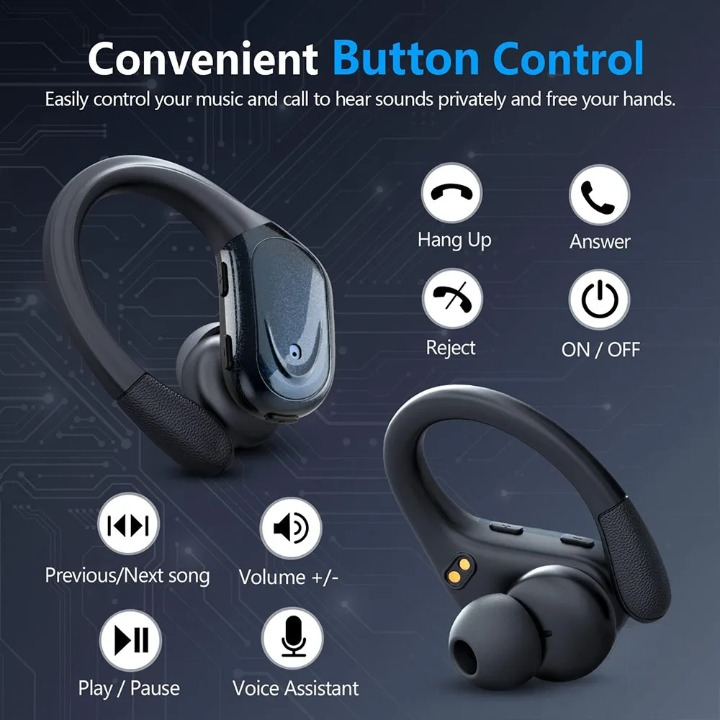 Sport Earbuds with Mic, LED Case & 75H Playback