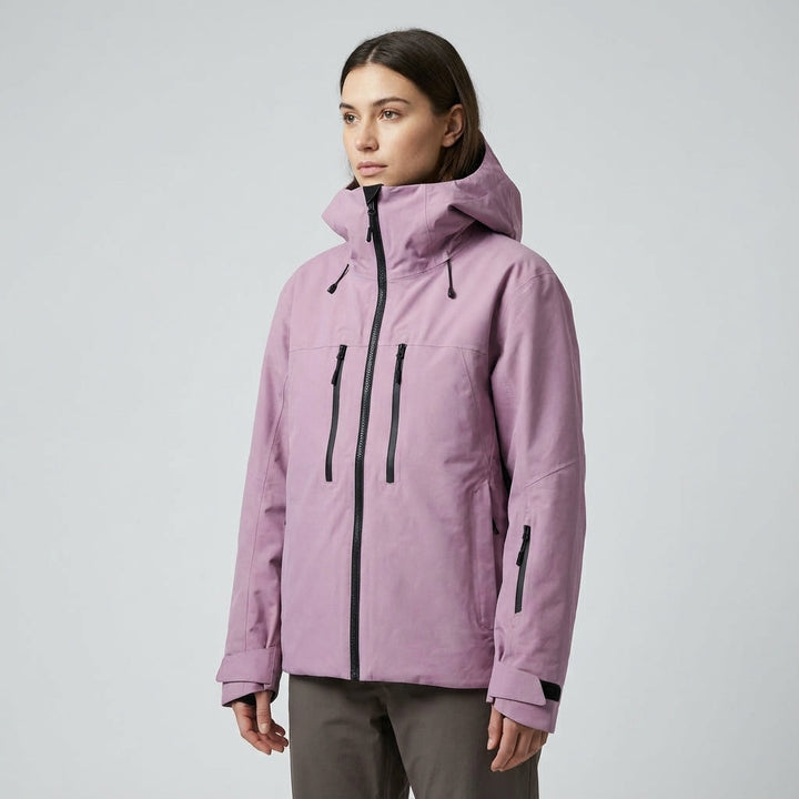 Athletic women's snow jacket, waterproof & insulated for skiing adventures