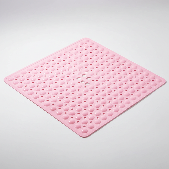 Clear PVC square shower mat, GripSquare, offering non-slip confidence and clean design.