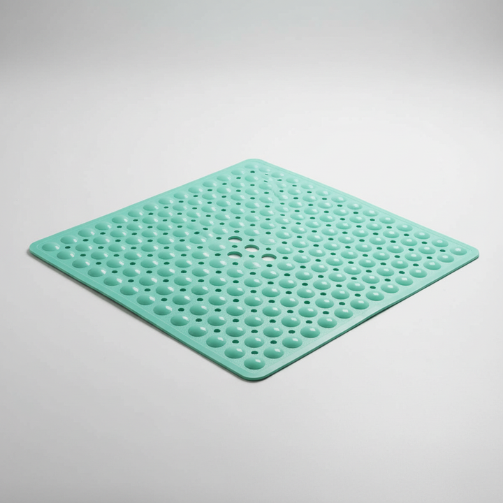 GripSquare: a reliable square PVC shower mat, featuring strong grip for anti-slip protection.