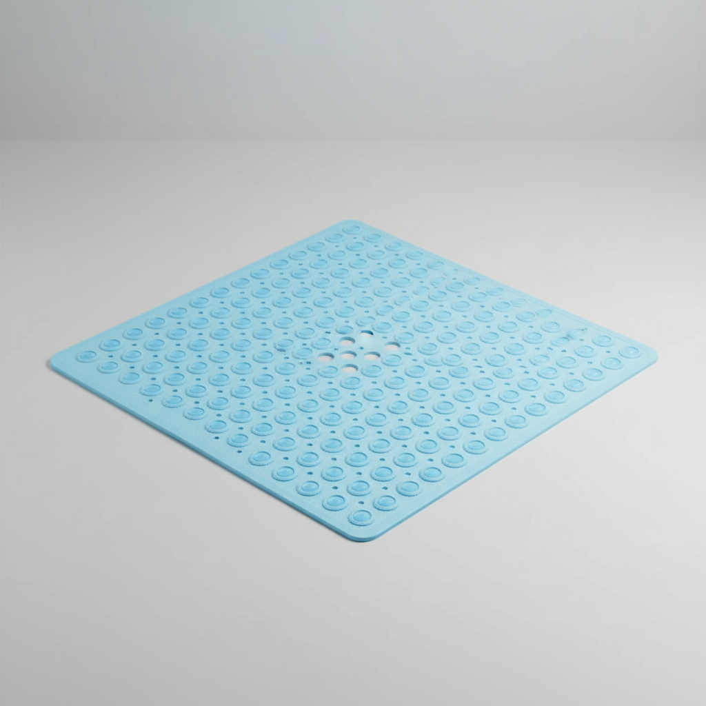 Square anti-slip shower mat GripSquare, made of high-quality PVC for enhanced bathroom grip.