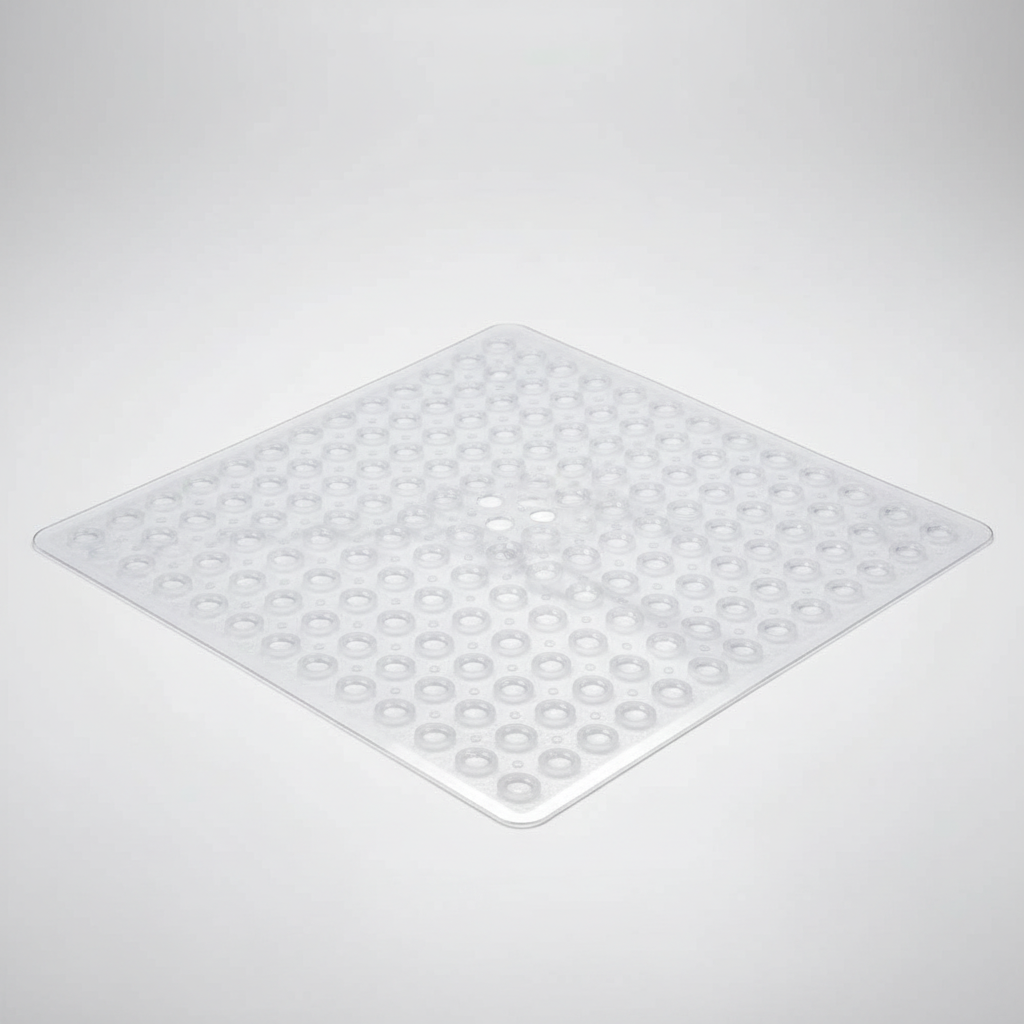 GripSquare PVC shower mat, a square non-slip bath accessory for ultimate shower safety.