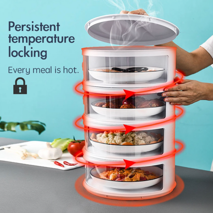 Clear plastic stackable food storage containers, dust-tight design for fresh kitchen organization.