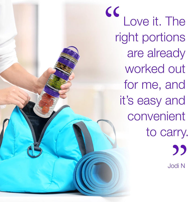Kitchen storage: stackable portion control snack containers. Reusable, BPA-free for healthy eating, food prep & on-the-go.