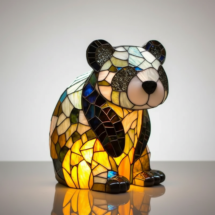Hummingbird stained glass table lamp, elegant animal motif desk accent lighting