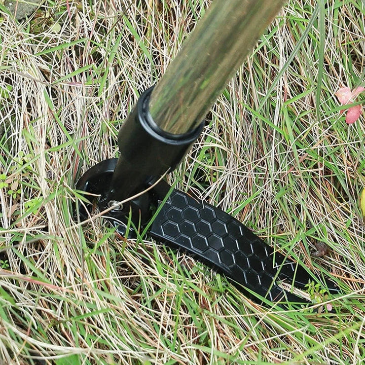 Efficient stainless steel weed puller with an adjustable long handle. Perfect garden helper for easy root removal without bending.