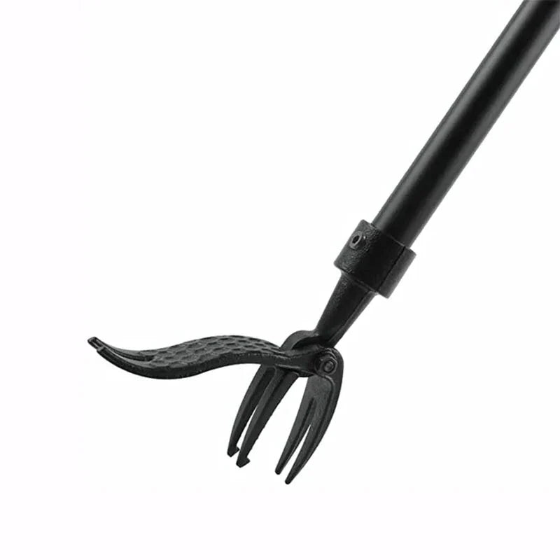 Durable stainless steel adjustable weed puller. Long handle garden tool for easy, ergonomic weed and root removal in lawns.