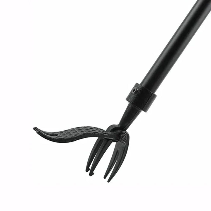 Durable stainless steel adjustable weed puller. Long handle garden tool for easy, ergonomic weed and root removal in lawns.