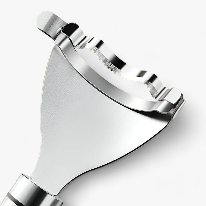 Modern corn cob stripper: Sleek stainless steel design ensures safe and speedy corn kernel removal for home cooking.