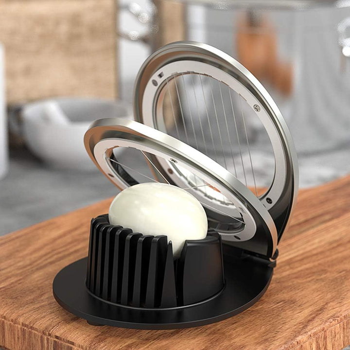 Stainless steel egg slicer, perfect for quickly preparing eggs with three cutting styles