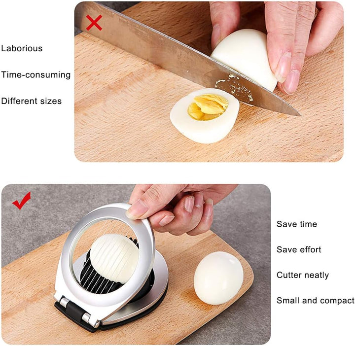 Professional grade stainless steel egg slicer, an essential cooking accessory for chefs