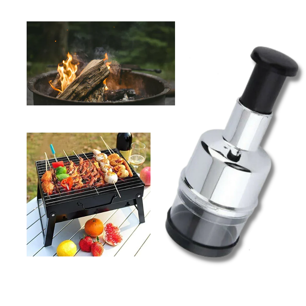 Versatile stainless steel chopper for garlic, herbs, & vegetables. A key kitchen tool for healthy cooking.