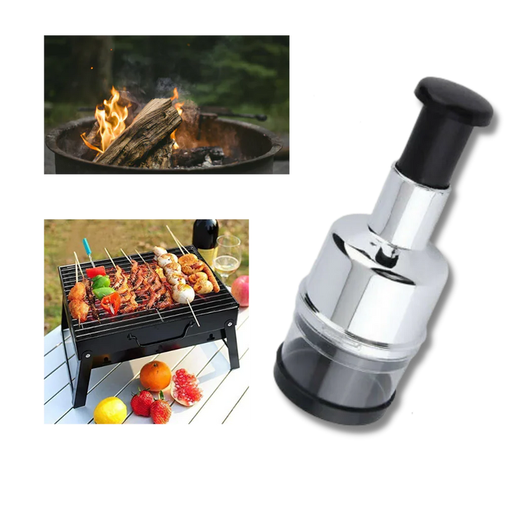 Versatile stainless steel chopper for garlic, herbs, & vegetables. A key kitchen tool for healthy cooking.