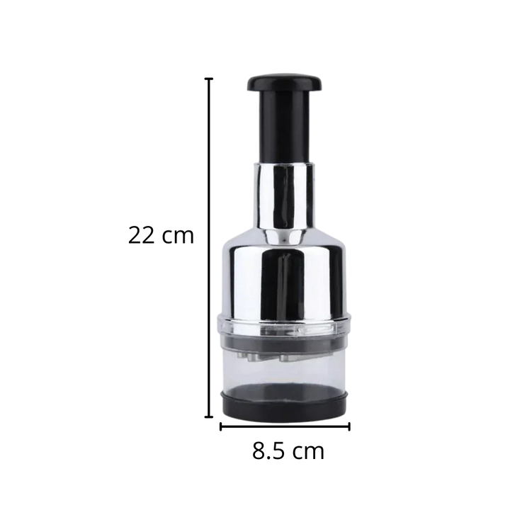 Prepare healthy meals faster with this efficient stainless steel garlic chopper & vegetable mincer.