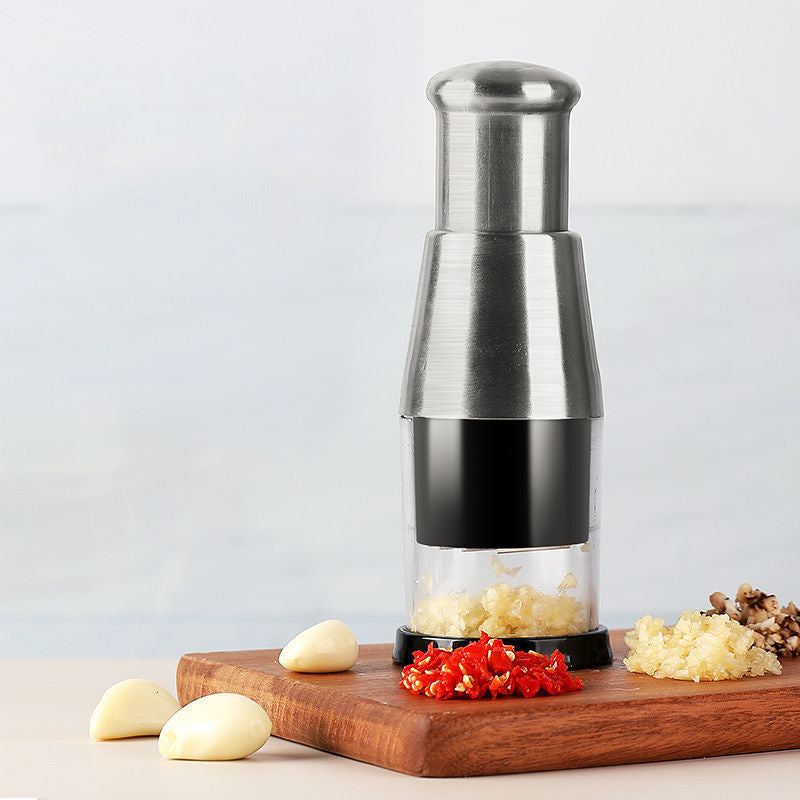 Effortless meal prep with this durable stainless steel garlic press kitchen gadget.