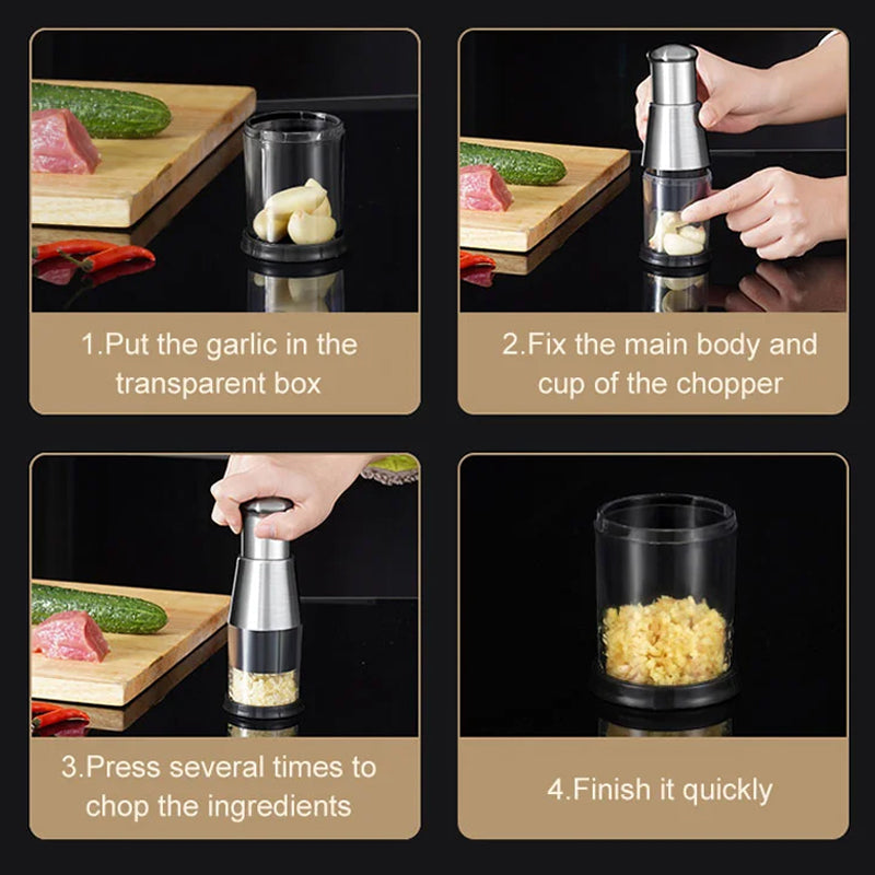 Heavy-duty garlic press, a practical kitchen tool for efficient cooking and meal prep.
