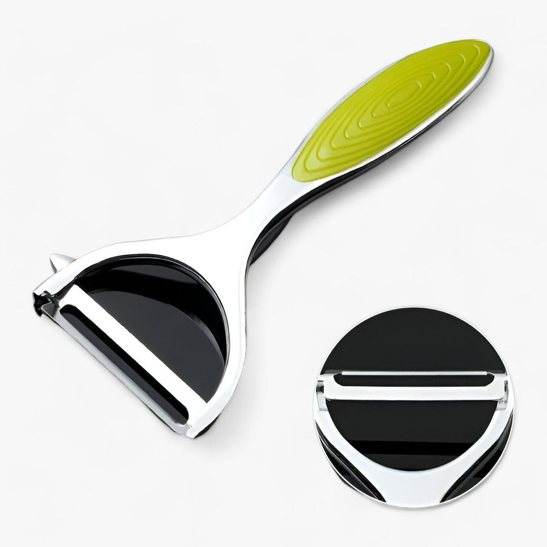 Premium stainless steel vegetable & fruit peeler, designed for precise slicing & easy kitchen food prep.