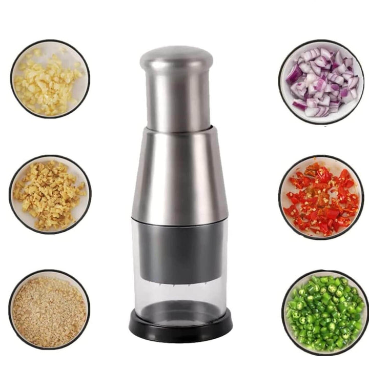 Safe & easy-clean manual vegetable chopper, a must-have kitchen tool for busy cooks.