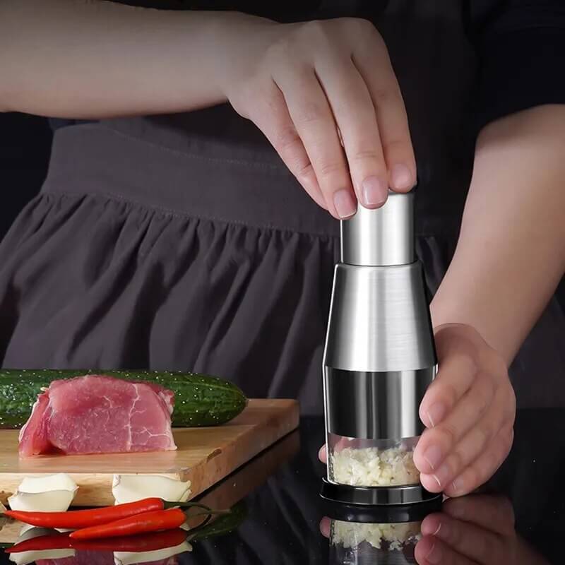 Quick & efficient stainless steel manual chopper for healthy, everyday meal prep.