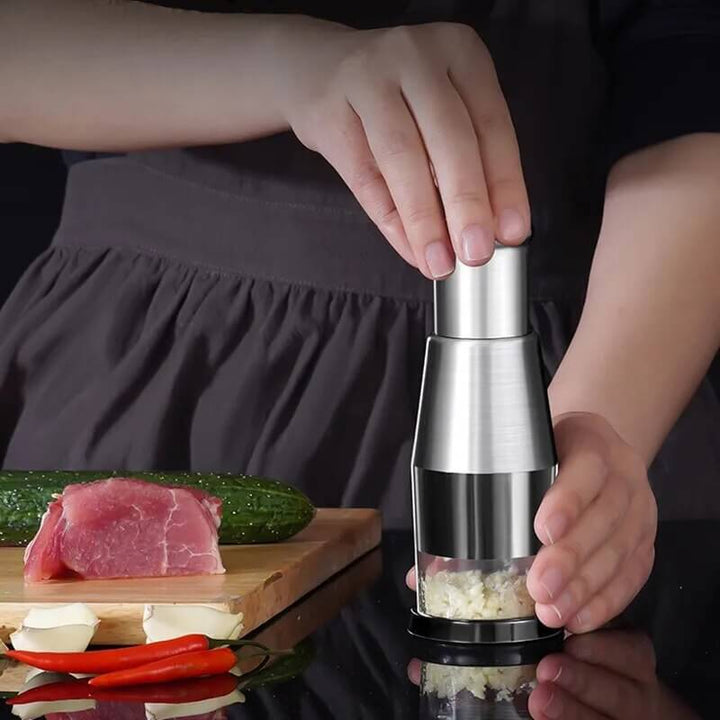 Quick & efficient stainless steel manual chopper for healthy, everyday meal prep.