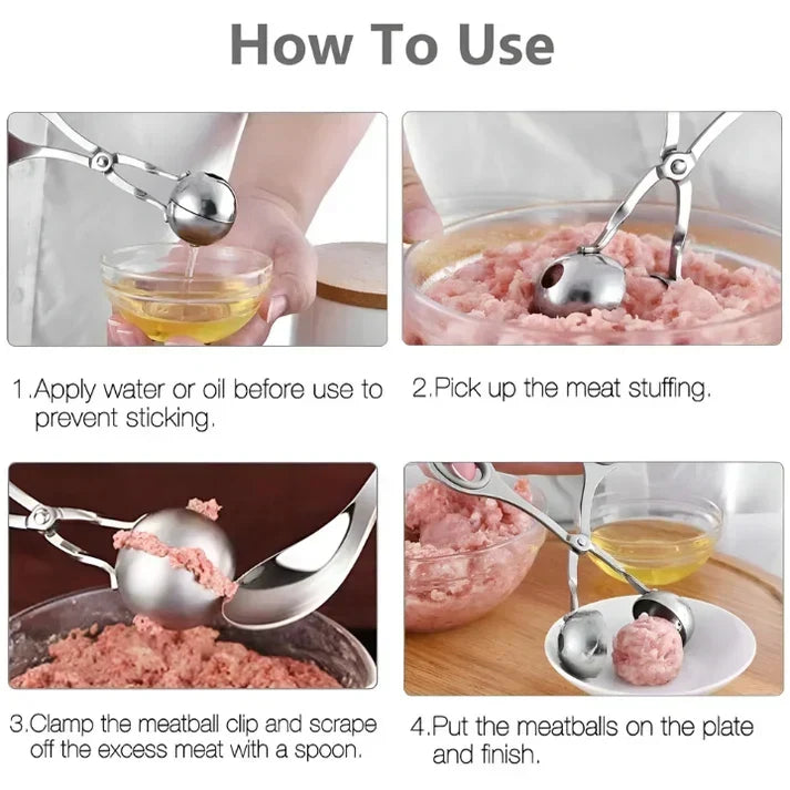 Create uniform, restaurant-quality meatballs quickly using this practical stainless steel kitchen tool.