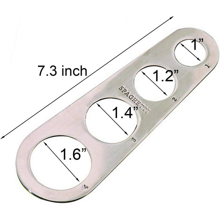 Simple stainless steel pasta portion measurer, perfect for quickly getting the right amount of spaghetti for meals. Kitchen essential.