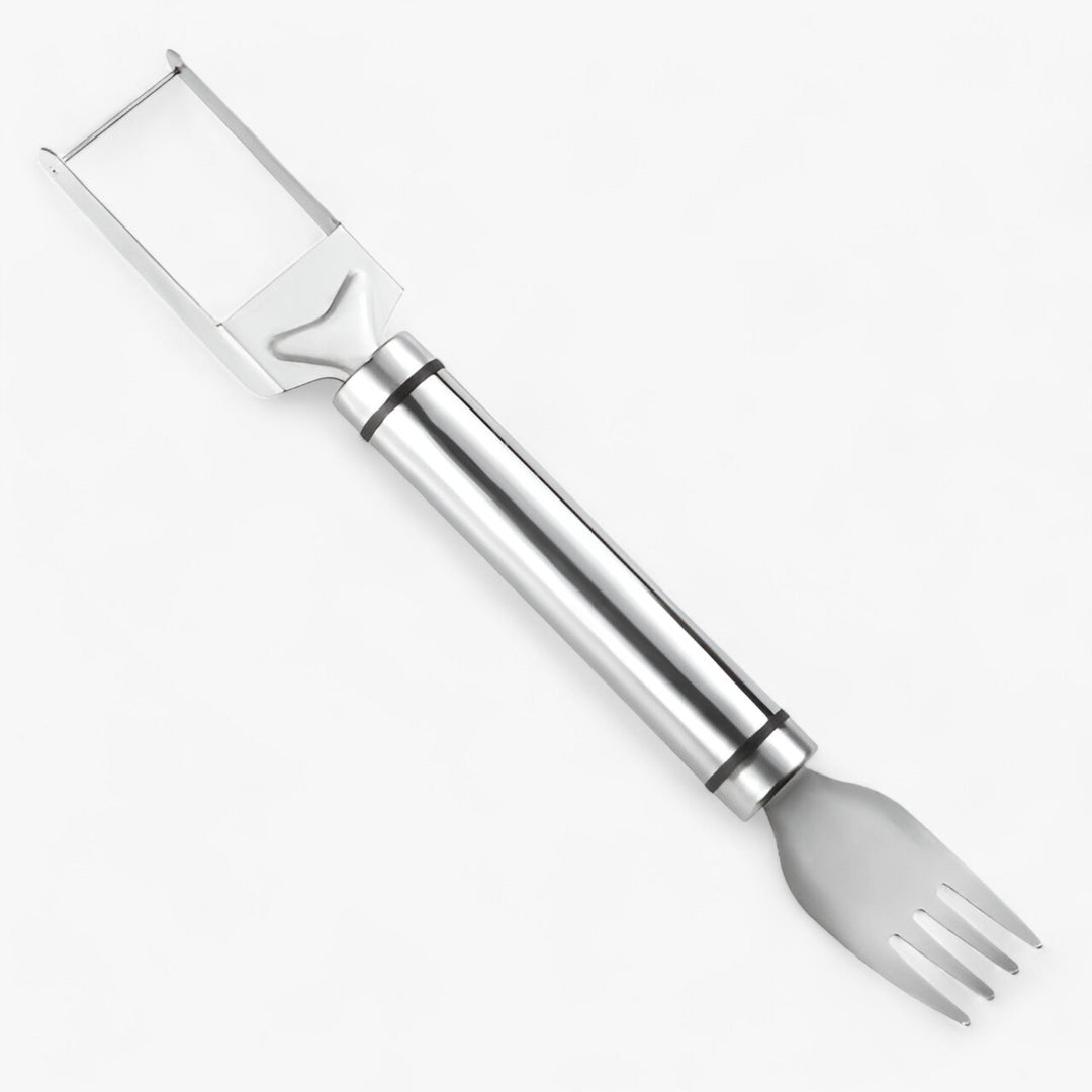 2-in-1 stainless steel fruit cutter & melon server, simplifying watermelon slicing & food prep for summer essentials.