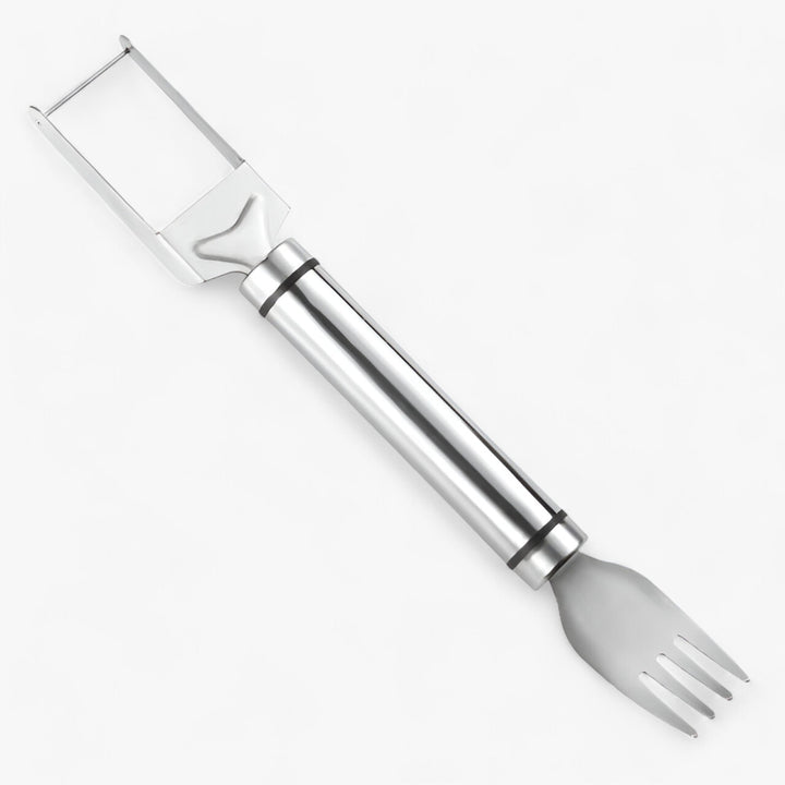 2-in-1 stainless steel fruit cutter & melon server, simplifying watermelon slicing & food prep for summer essentials.