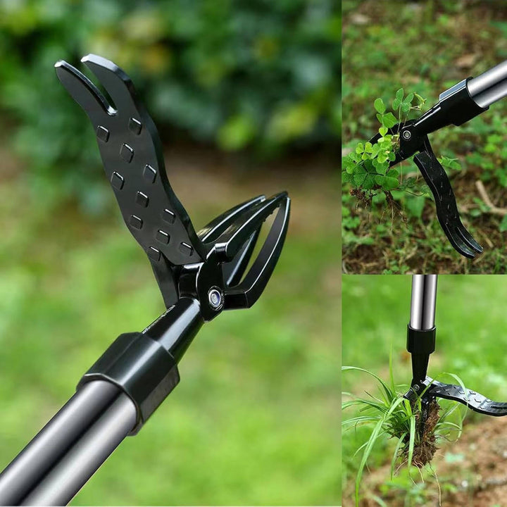 Stand up weed puller tool for easy, back-saving weeding in garden & yard. Durable root removal.