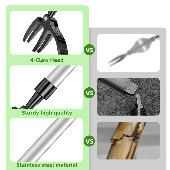 Long-handle stand up weed puller. Saves your back during yard work and ensures complete root removal.