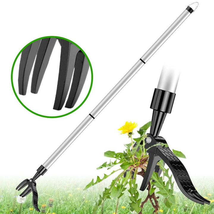 Landscaping stand up weed puller. Essential garden tool for thorough root removal and weed control.