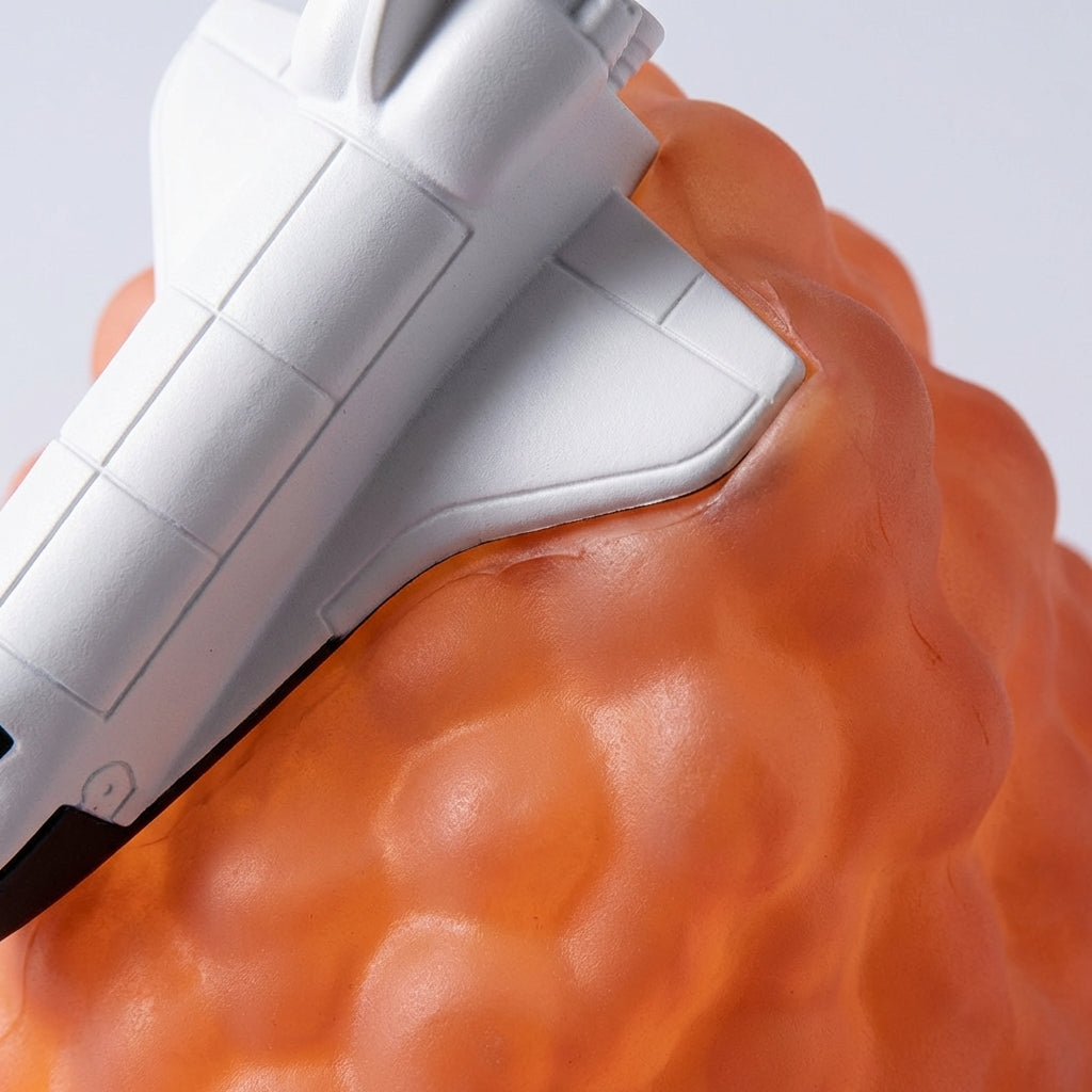 Child-safe 'Starblaze' rocket-themed night light adds fun lighting to kids' decor.