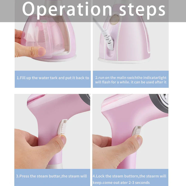 Rapid heat-up vertical steamer, 280W, effectively removes wrinkles from clothes and fabrics