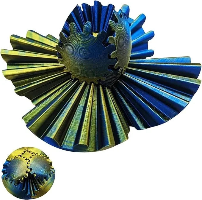 Hand holding an Interactive Steampunk Gear Ball Fidget Toy, demonstrating its tactile gears for focus and stress relief.