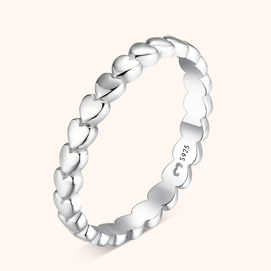 Sterling silver Aurora heart ring for women, elegant fine jewelry, romantic gift for her.