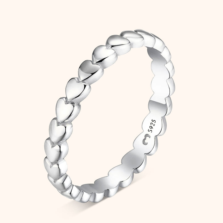 Sterling silver Aurora heart ring for women, elegant fine jewelry, romantic gift for her.