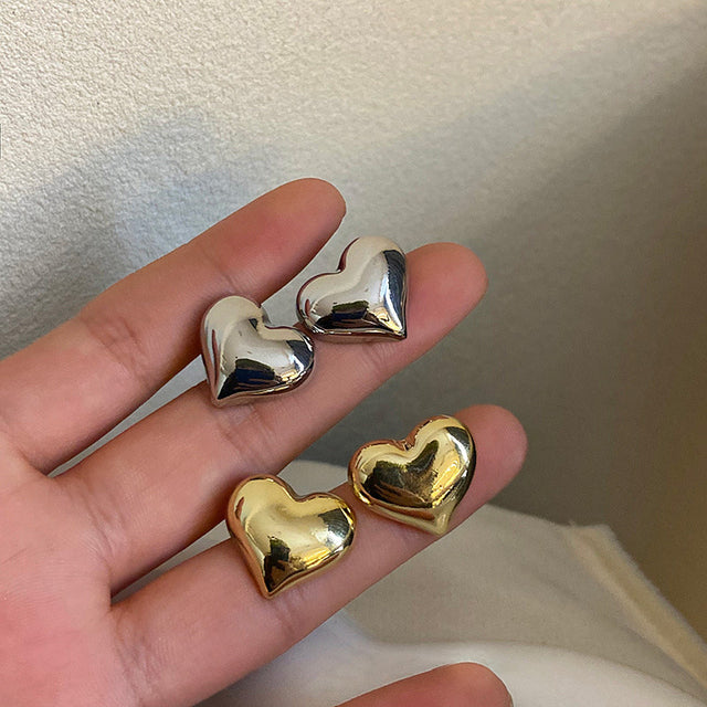 Chic gold plated heart hook earrings, perfect romantic gift for her.