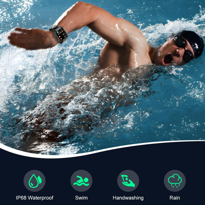 Waterproof tactical smartwatch by Steven, designed for both men and women, featuring health monitor.