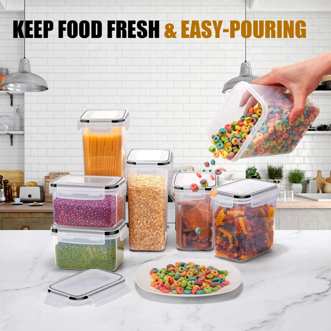 BPA-Free 7-piece food storage container set by StoreMate, perfect for kitchen pantry solutions