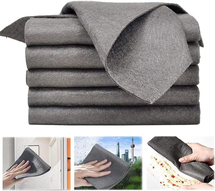 Streak-free microfiber cleaning cloth for crystal clear glass, mirrors & windows. Reusable & super absorbent.