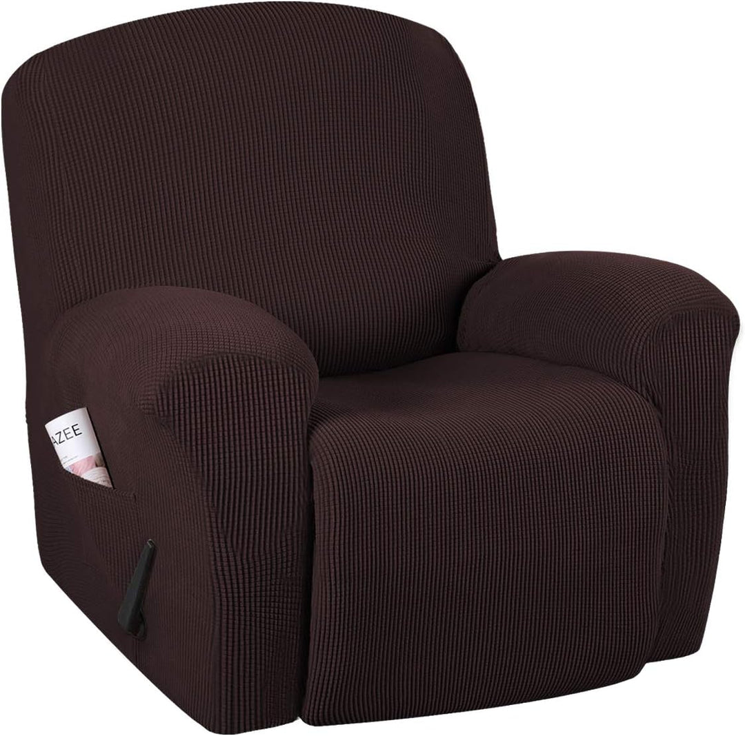 Child and pet-friendly stretch recliner cover, protecting upholstery from wear and tear in an active home